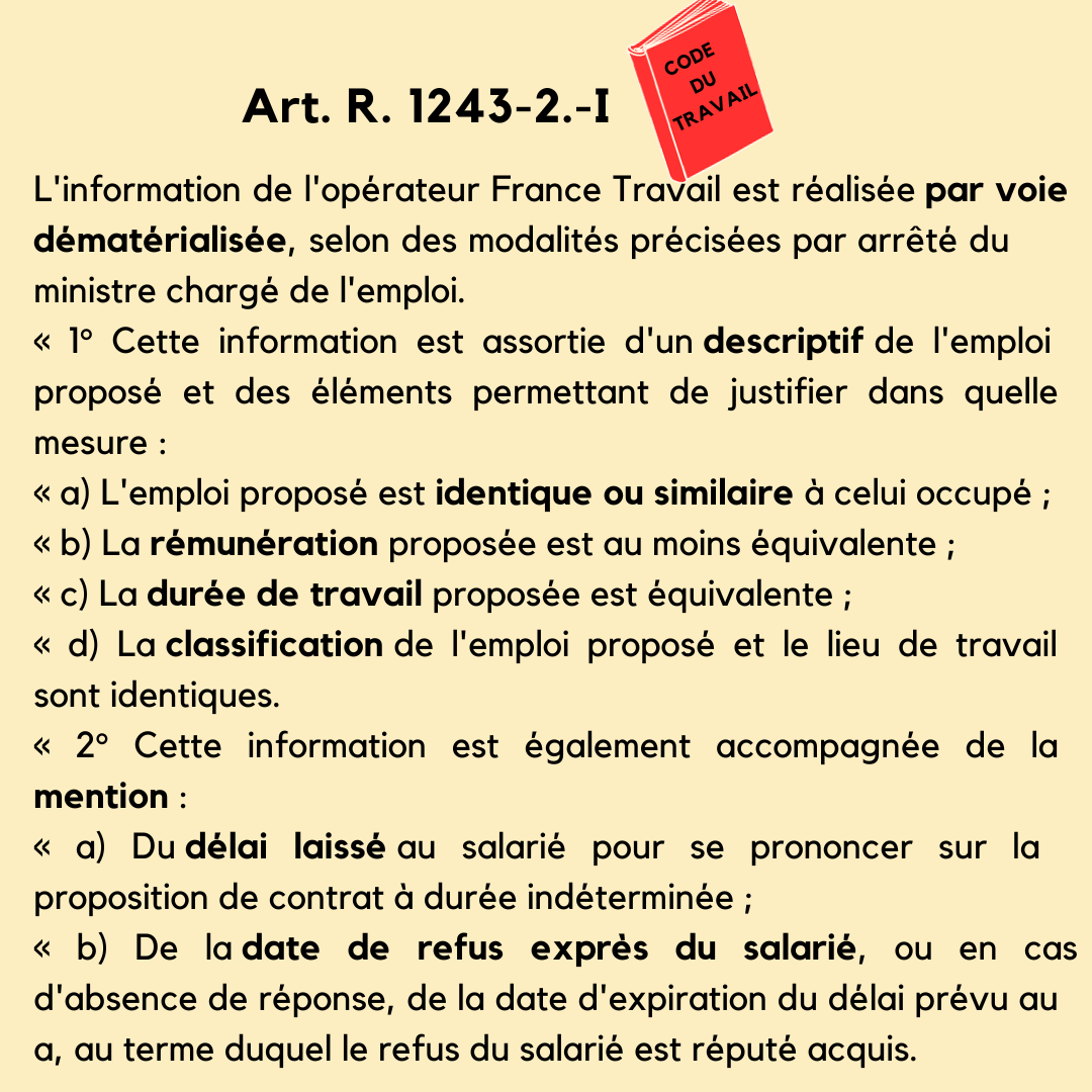 Refus de CDI suite à un CDD nouvelle obligation de l