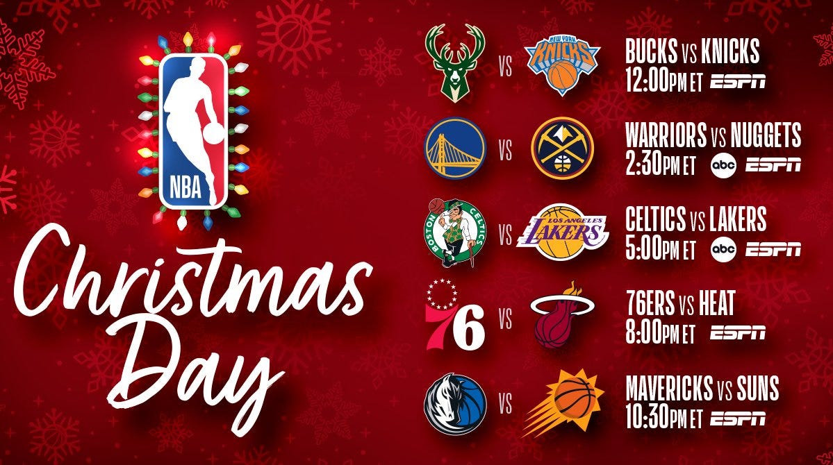 Nba christmas outlet day schedule