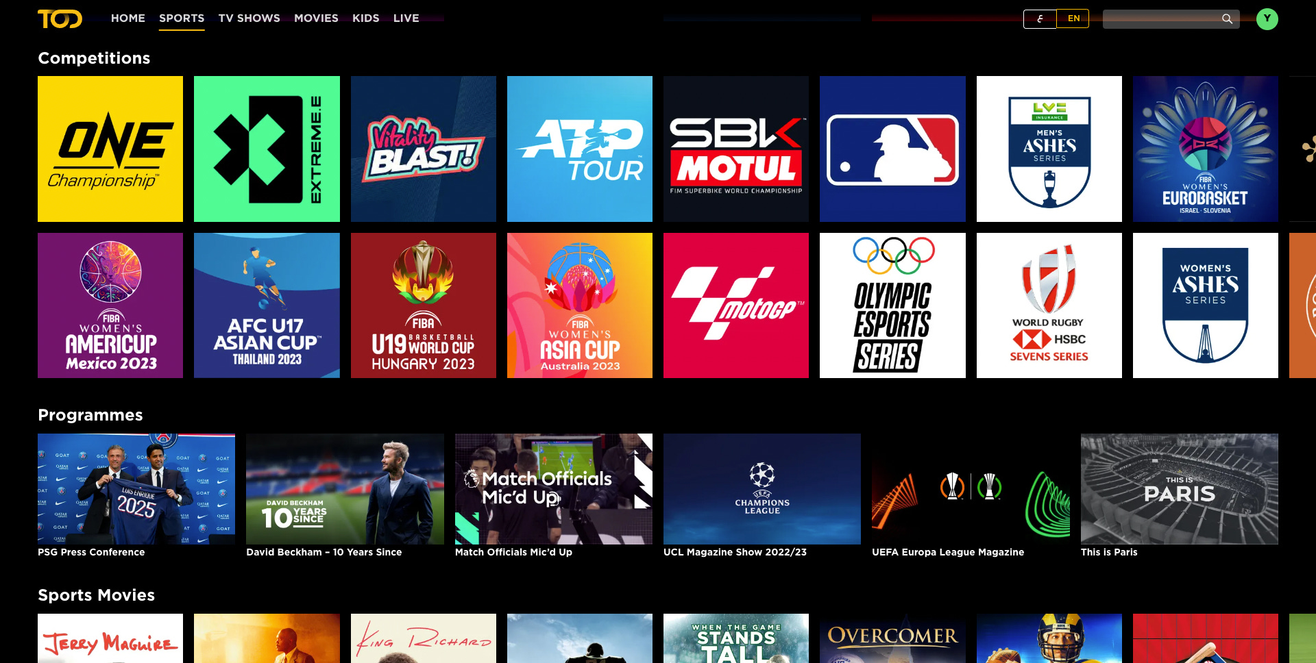 List of sports streaming services shop