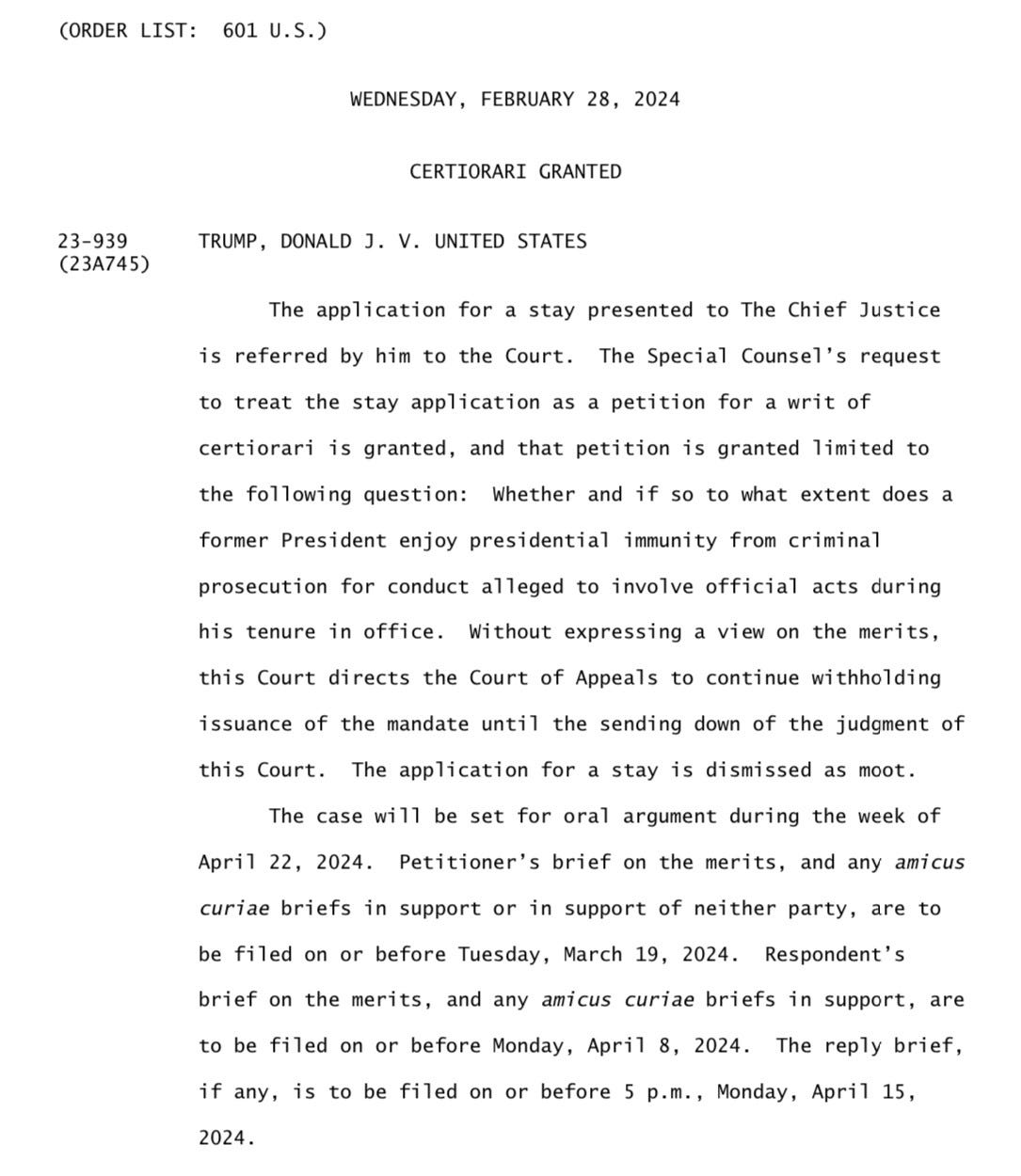 The court's decision discount