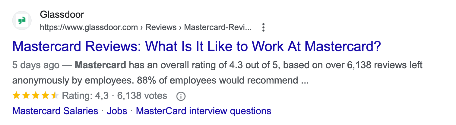 Mastercard glassdoor shop