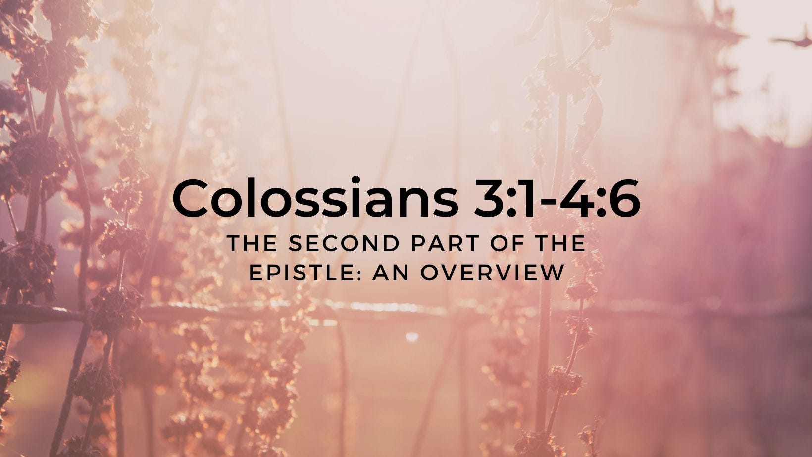 Overview of Colossians 3:1-4:6 - by LeaderSource