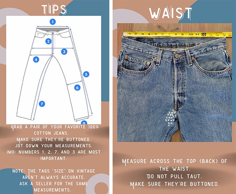 Levis vintage jeans size guide clearance