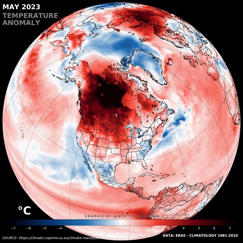 Canadian wildfires and climate change by Zeke Hausfather