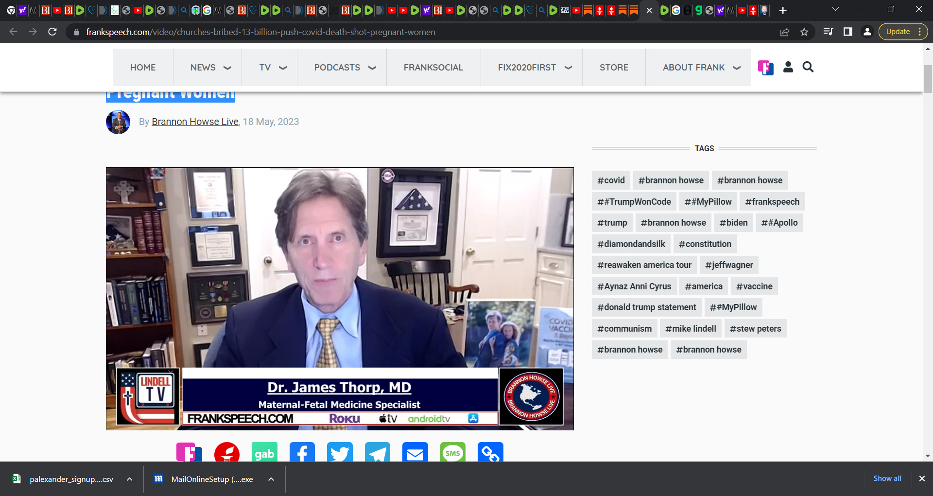 Dr. James Thorp "at the end of the day they are still pushing the dead