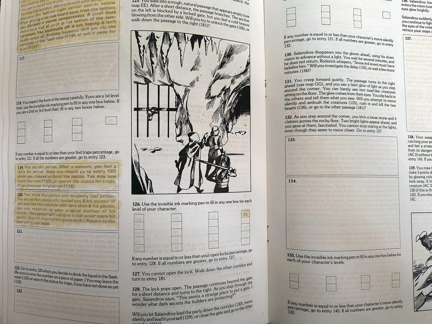 1980s D&D Invisible Ink Solo Adventures: Revealing (Secret) Fun