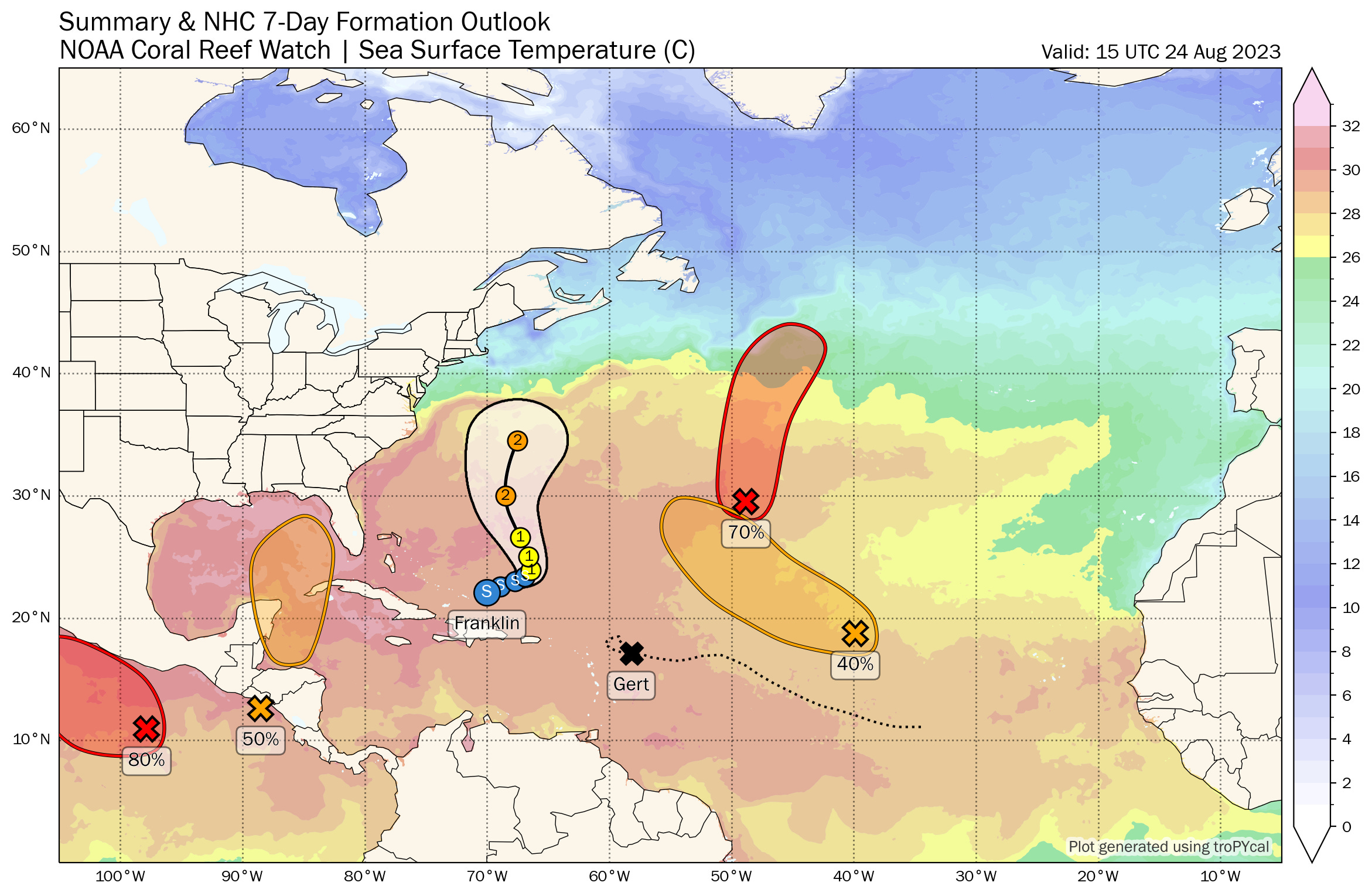 Hot Gulf Summer: The Hurricane Watch for August 24th