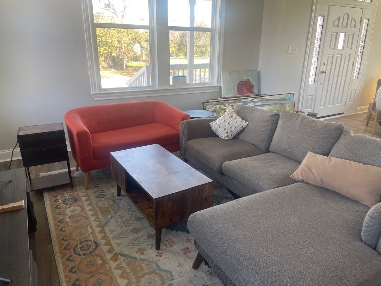 Gray sectional living shop spaces