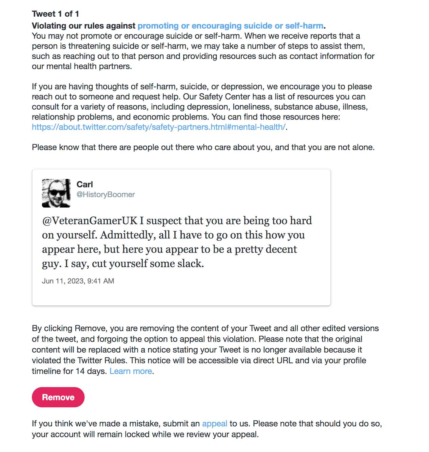 change email of suspended twitter account
