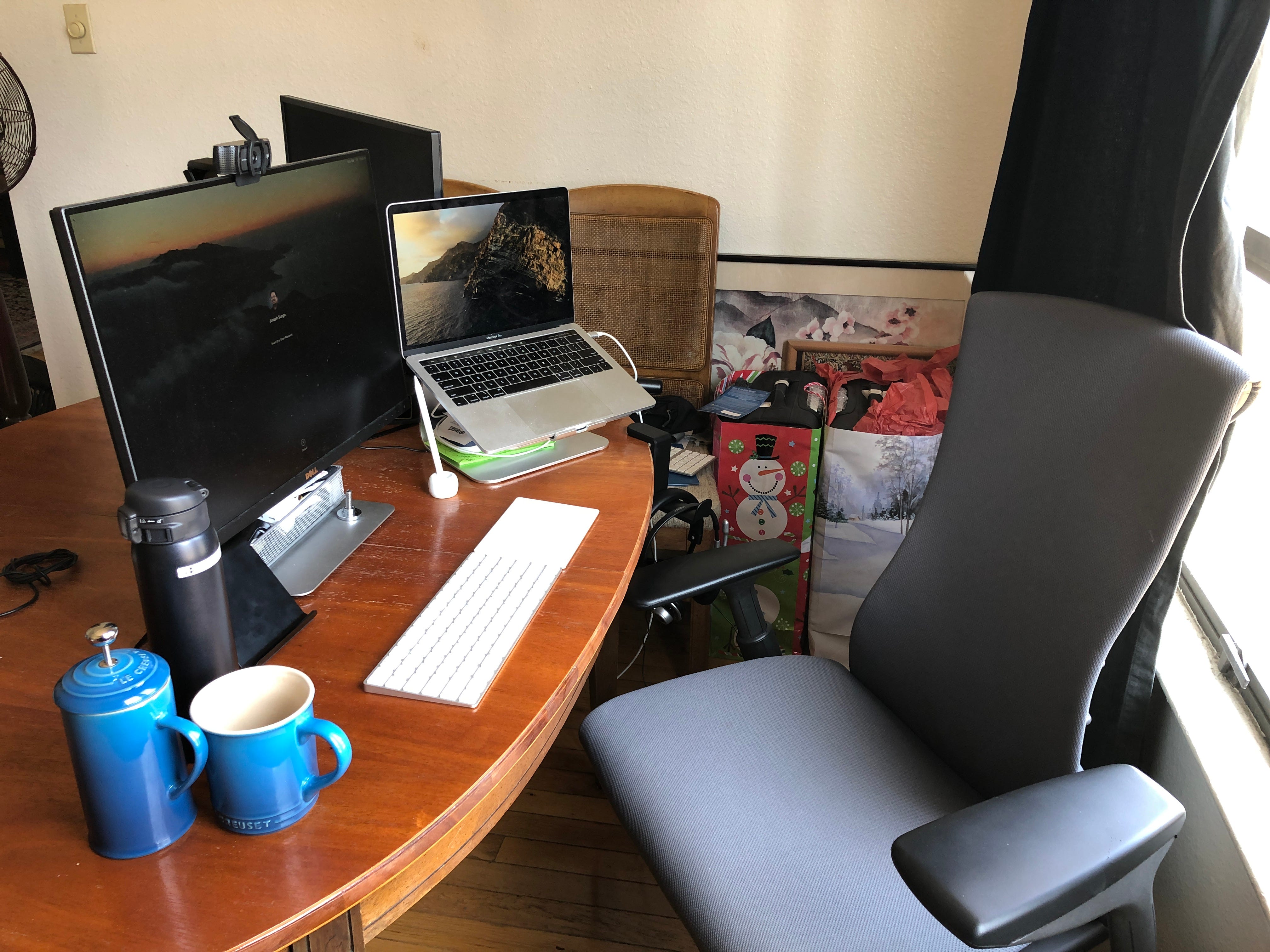 Simple work from sales home desk
