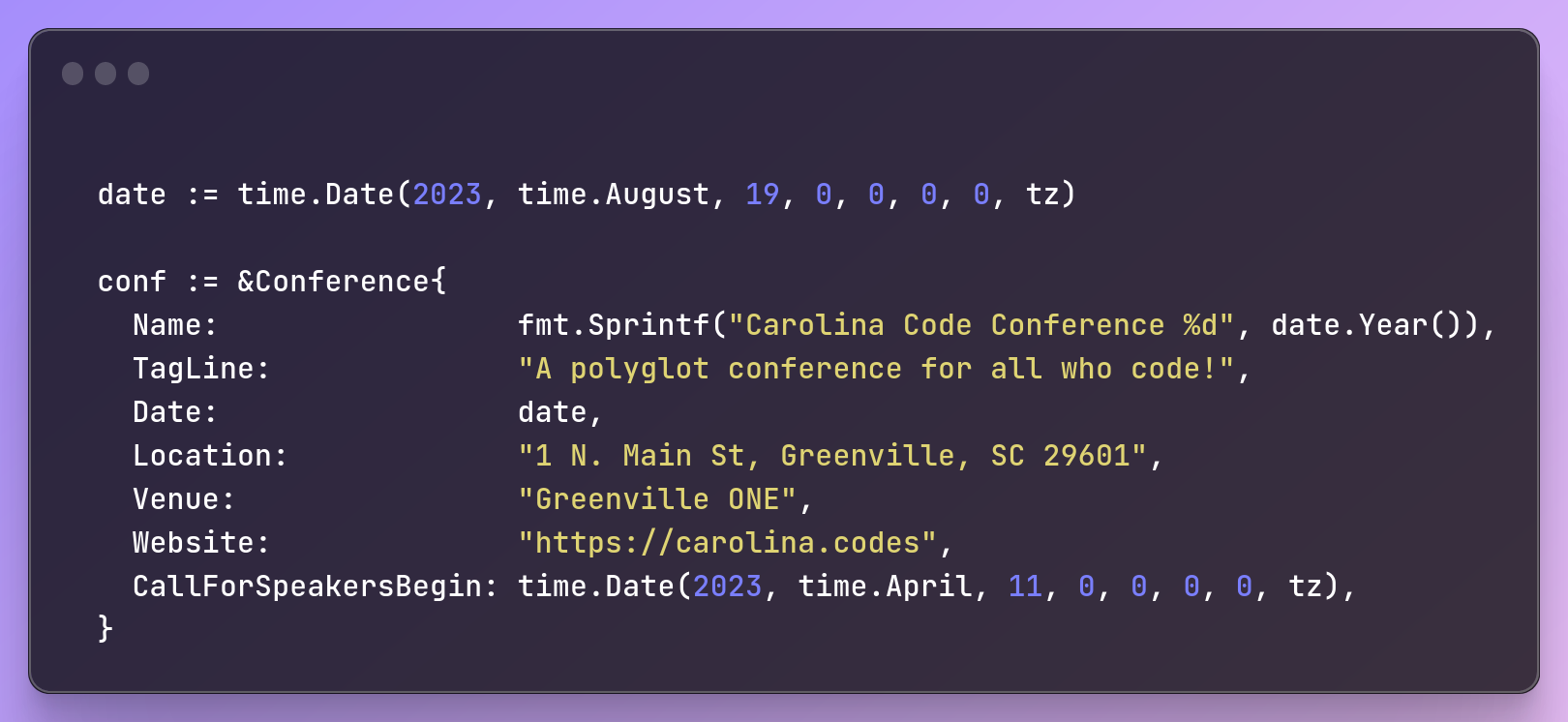 Code Header Challenge | Carolina Code Conference