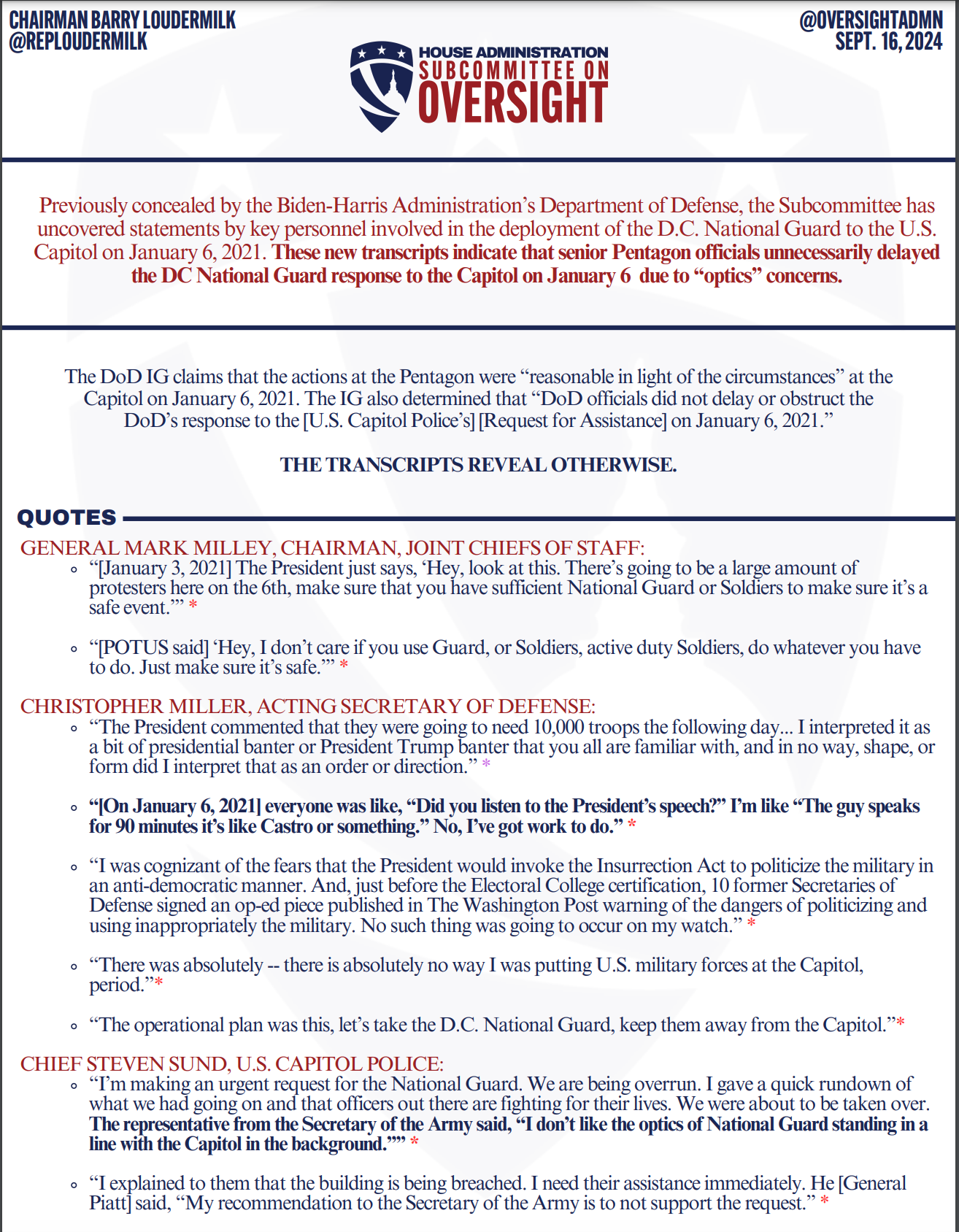 Transcripts Show President Trump's Directives to Pentagon Leadership to ...