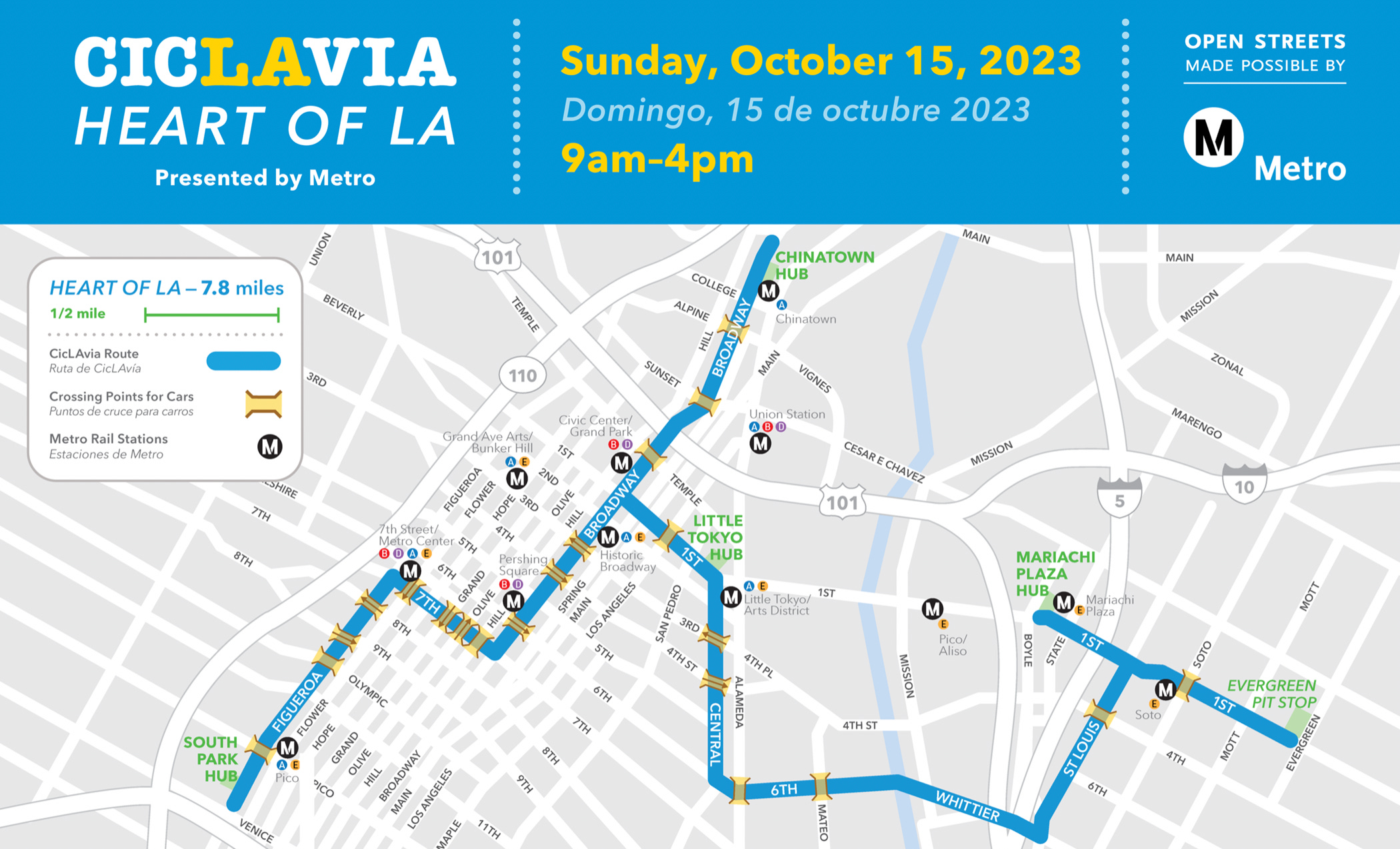 CicLAvia Heart of LA October 2023 Open Streets Bicycle Event