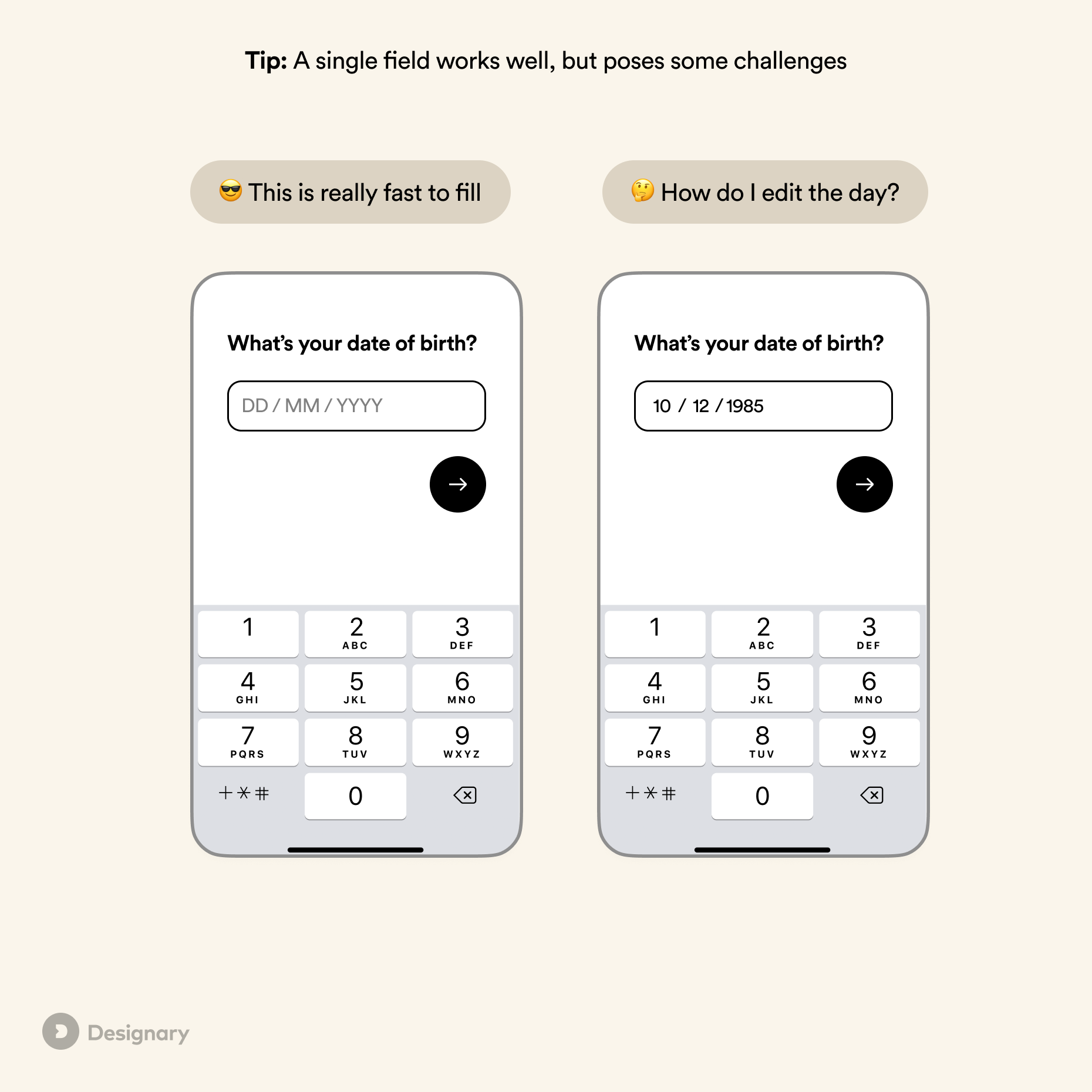 UX Tip #17: Use simple input fields for date of birth