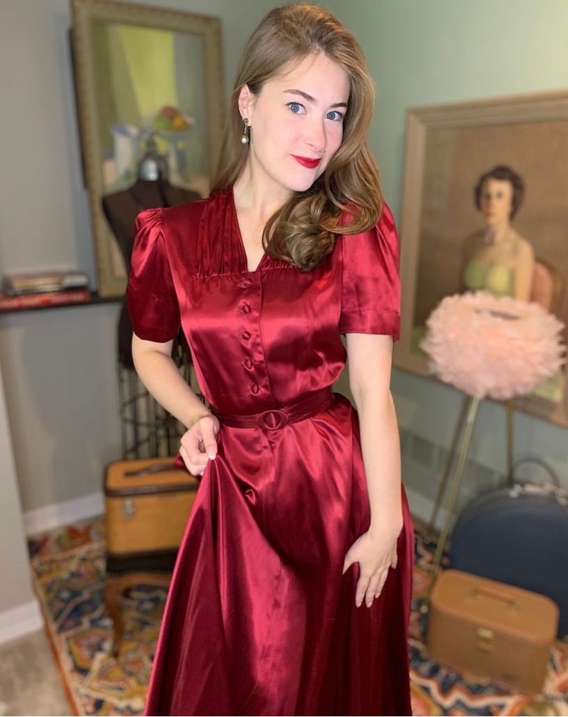Vintage satin dressing gown on sale