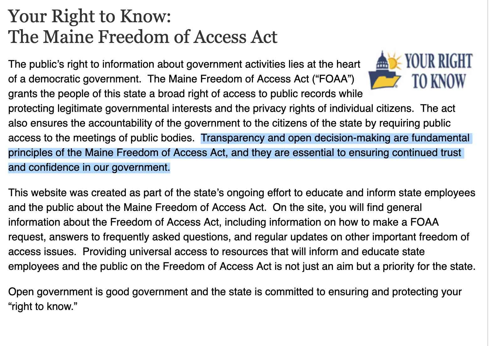 FOAA Request by Rose Farm Protect Maine Farmland