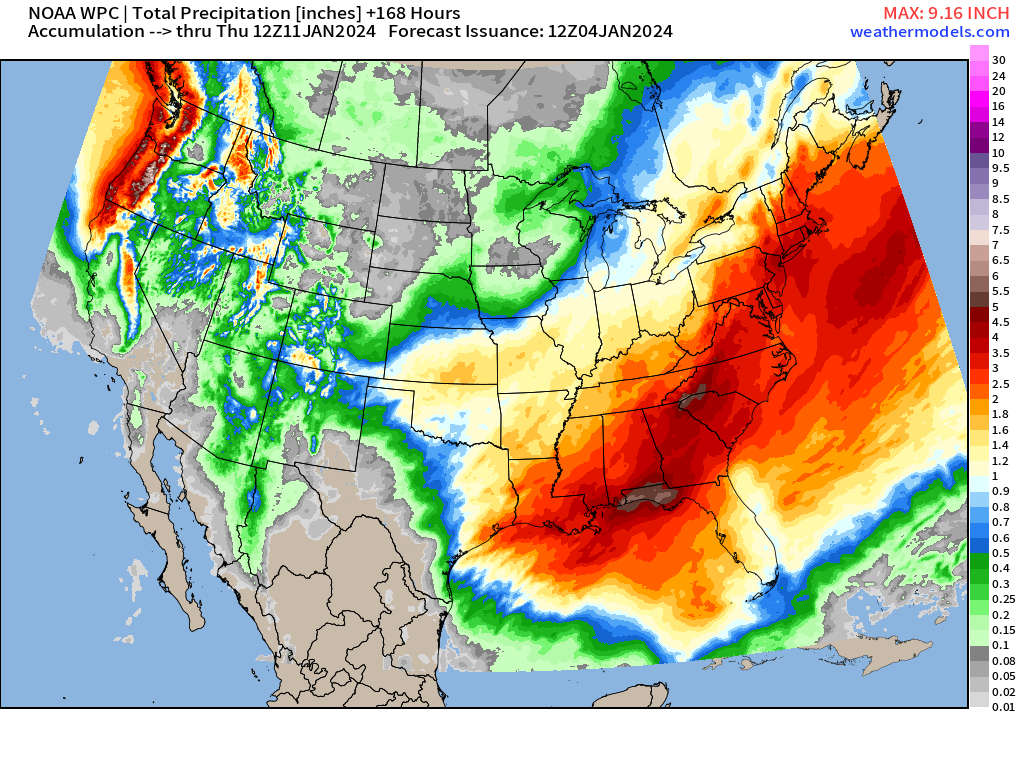 January 4, 2024 East Coast Storm by Weather and Climate