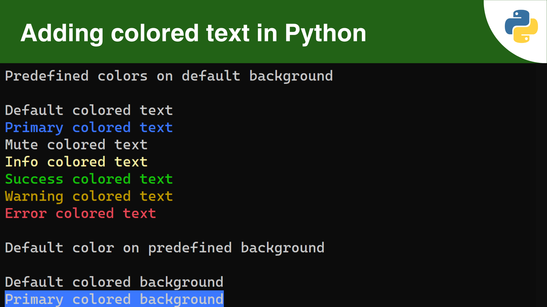 How to add colored text to your Python programs