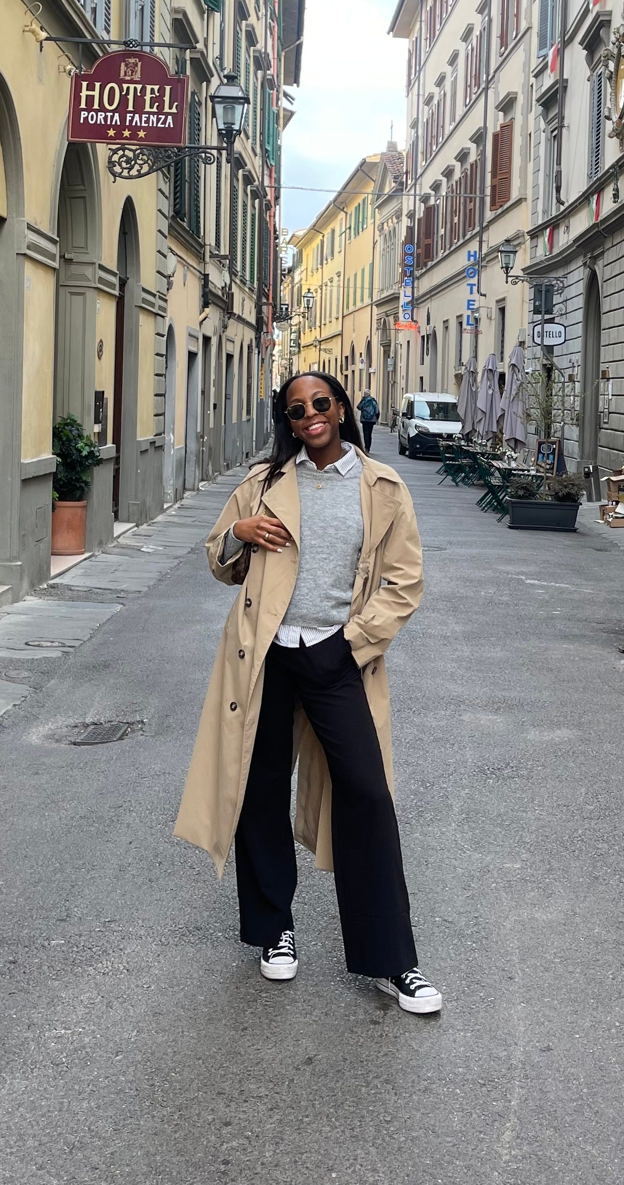 Tan trench on sale