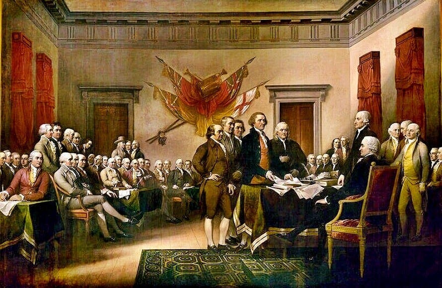 quote from the declaration of independence that actually delcares independence