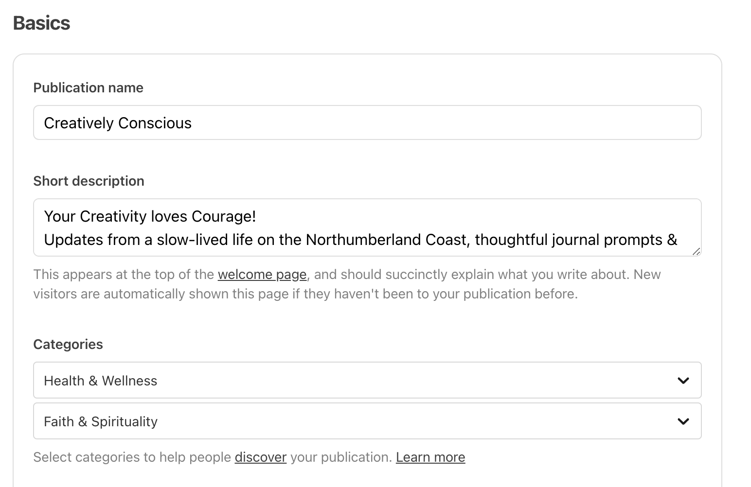 Substack Categories by Claire Venus Sparkle on Substack