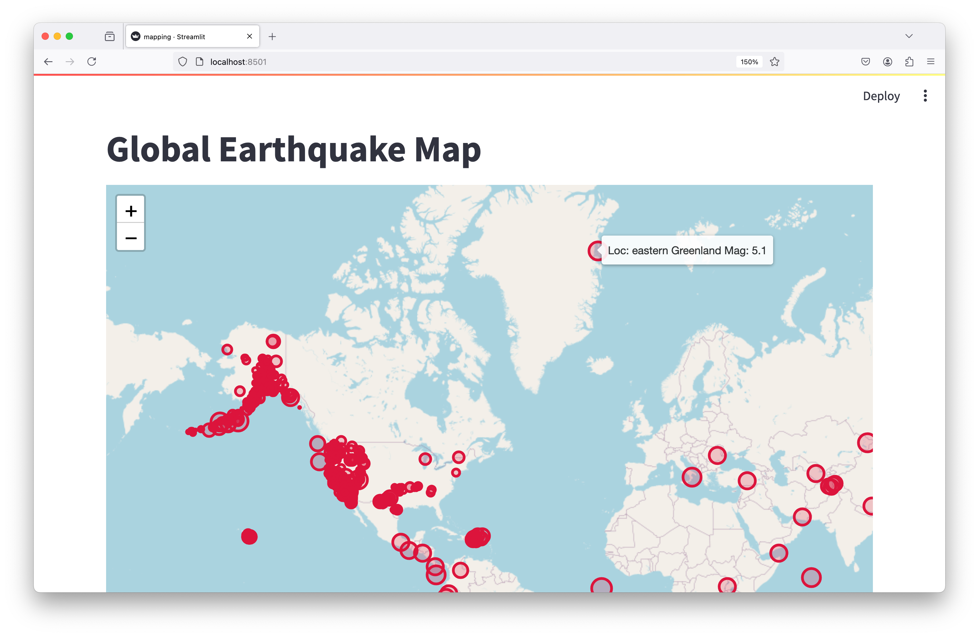 Interactive Map of Earthquake Locations with Python