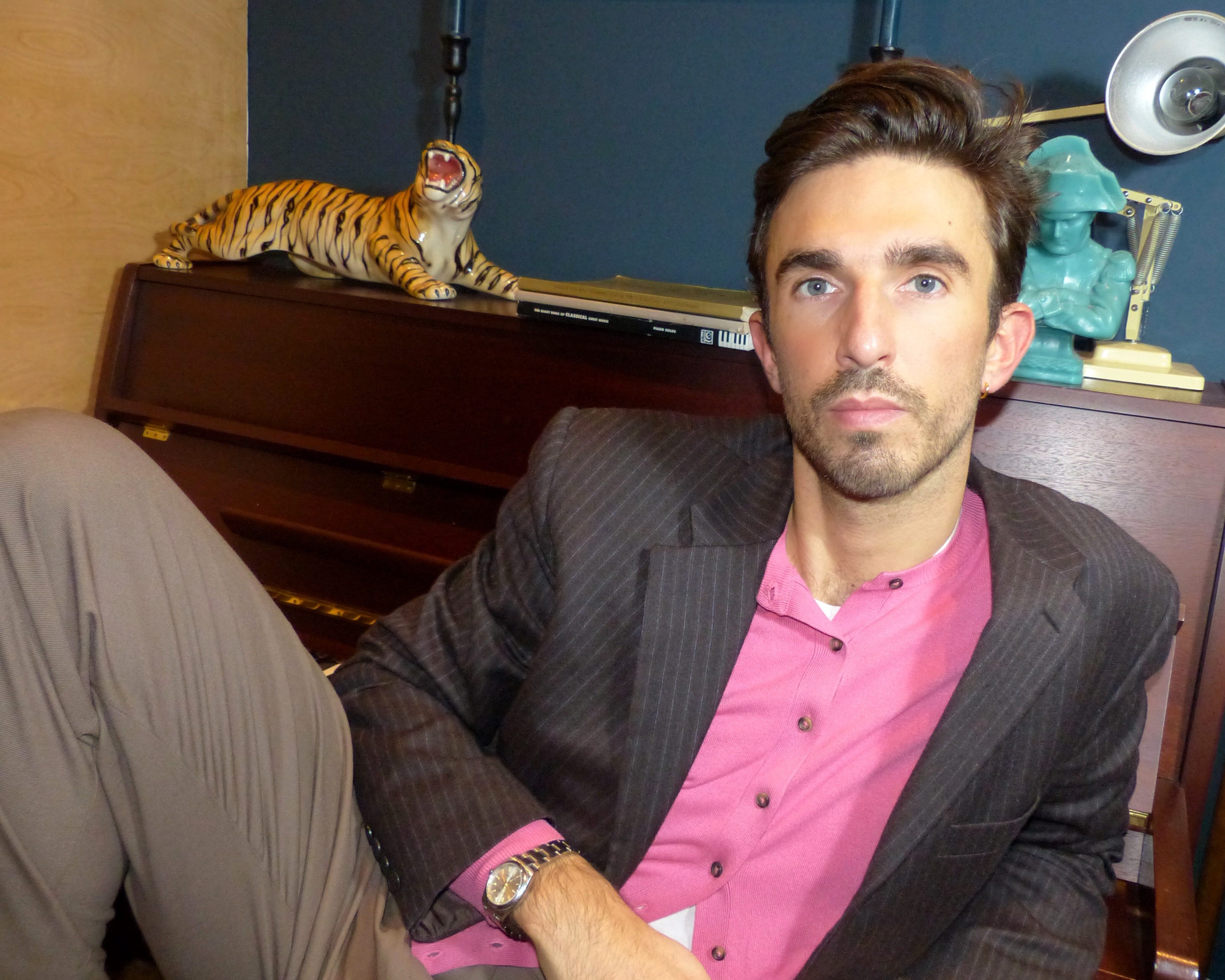 Tiger collarless deals shirt