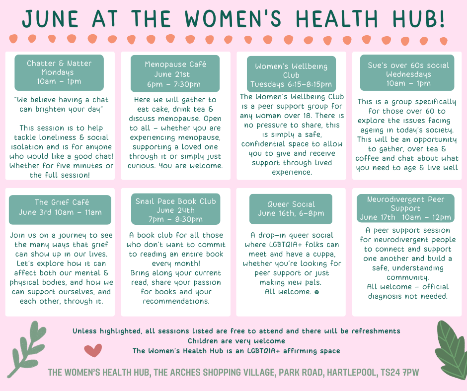June at The Women's Health Hub by Zoe Gardiner and Lottie