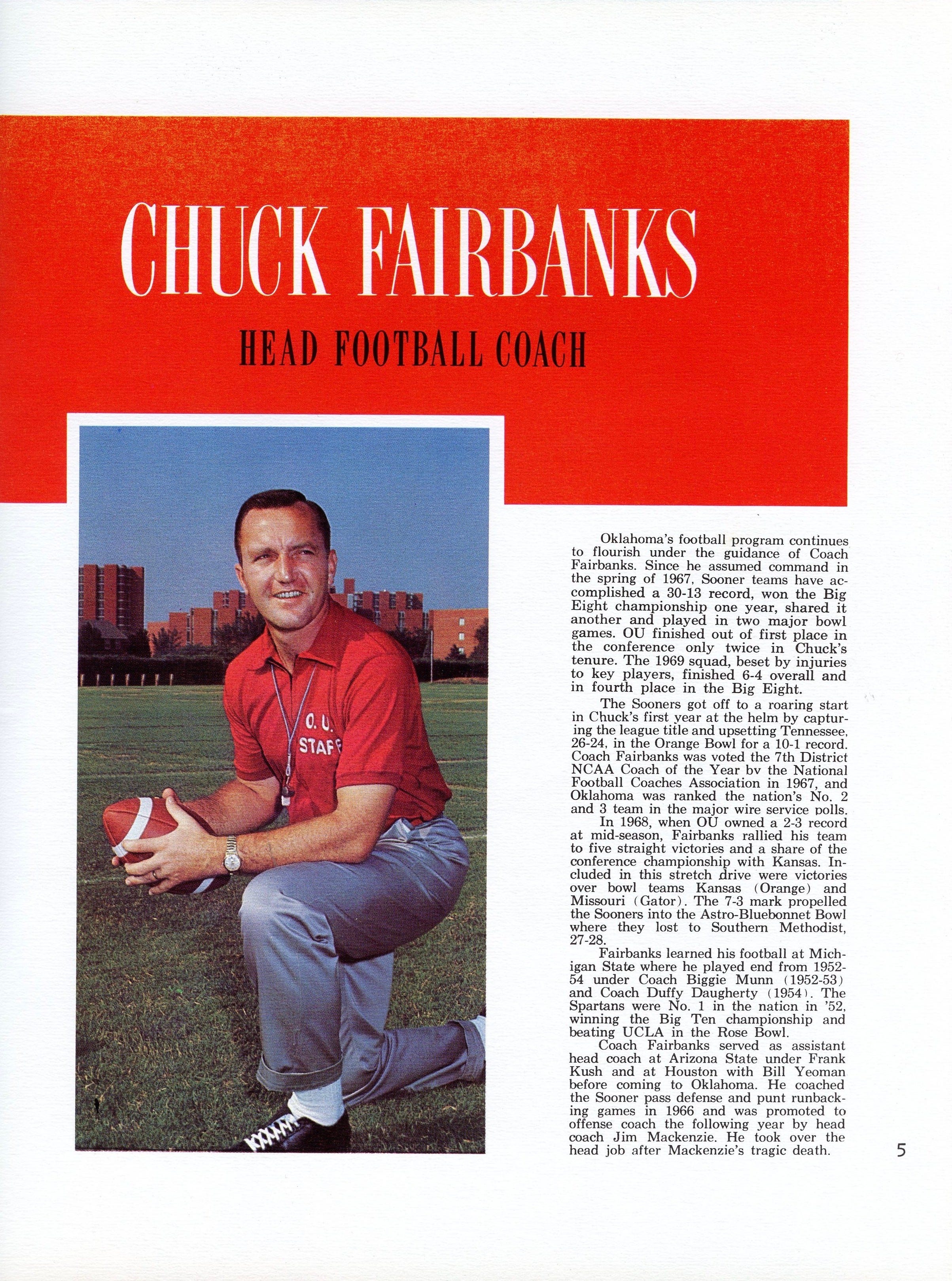 Today's Tidbit 1970 Oklahoma Coaching Staff and Values