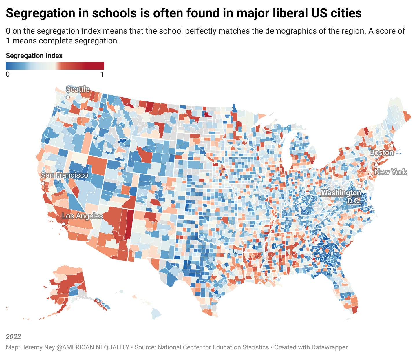 School segregation thrives in America’s most liberal cities