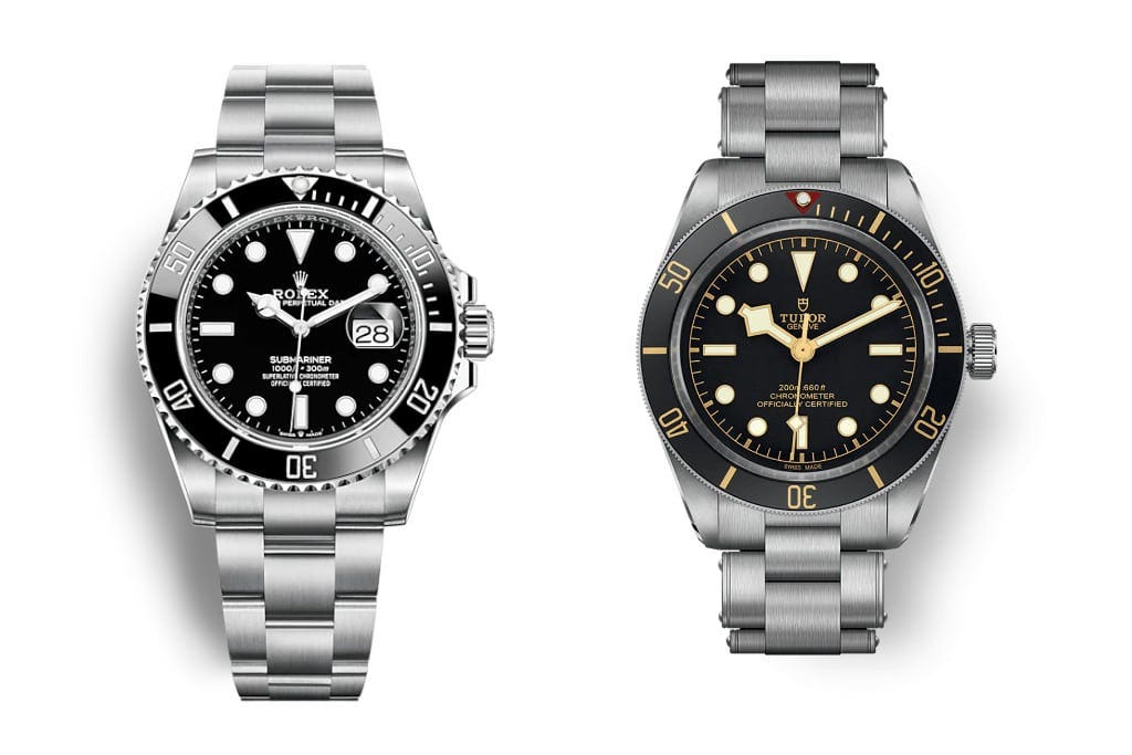 What is the difference between tudor and rolex on sale