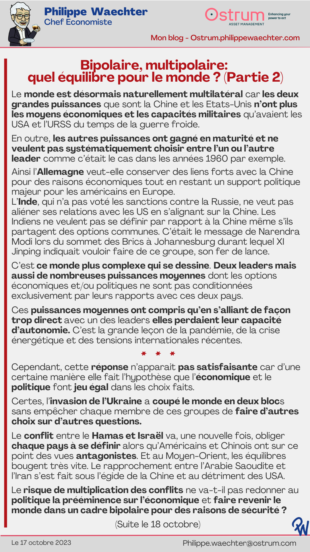 Bipolaire, multipolaire quel équilibre pour le monde ? (Partie 2) Le blog de Philippe Waechter