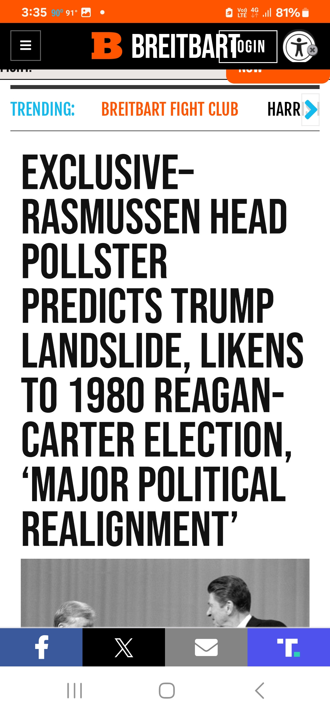 Rasmussen Pollster Predicts Trump in a Possible Landslide