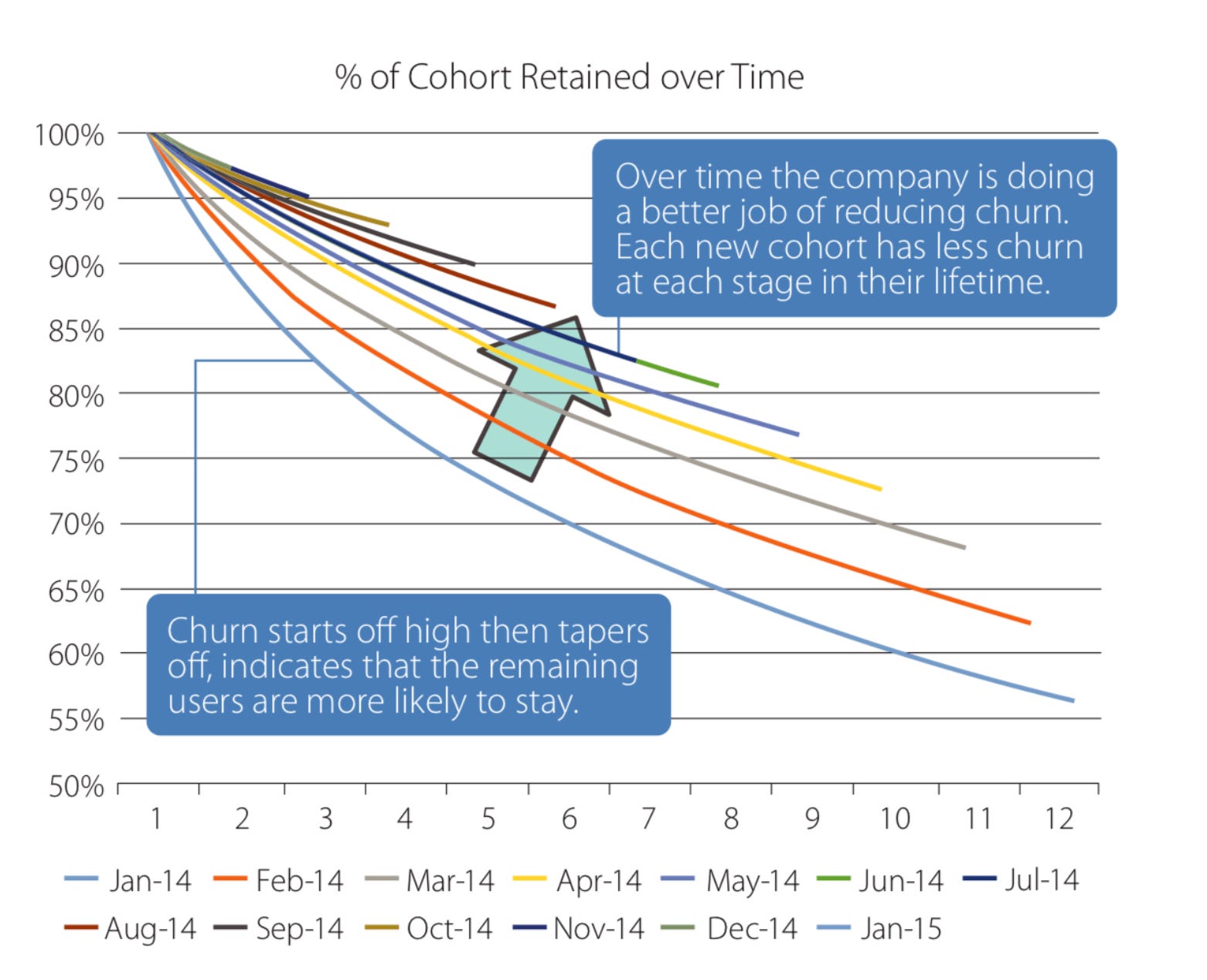 Cohort Retention Curve Analysis