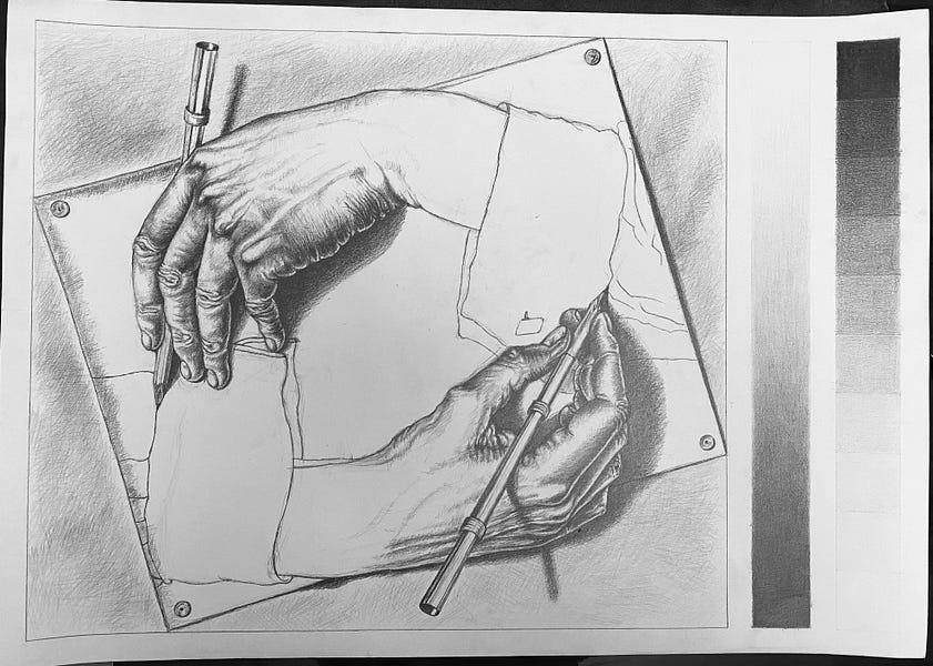 Drawing hands sale escher