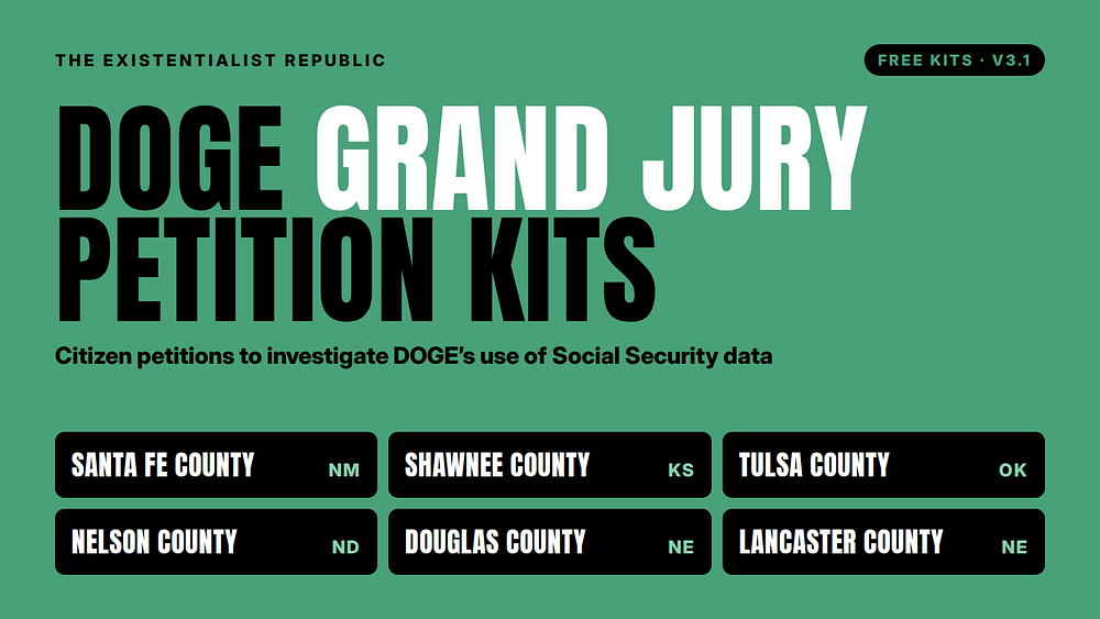 New DOGE Grand Jury Petition Kit Just Dropped.