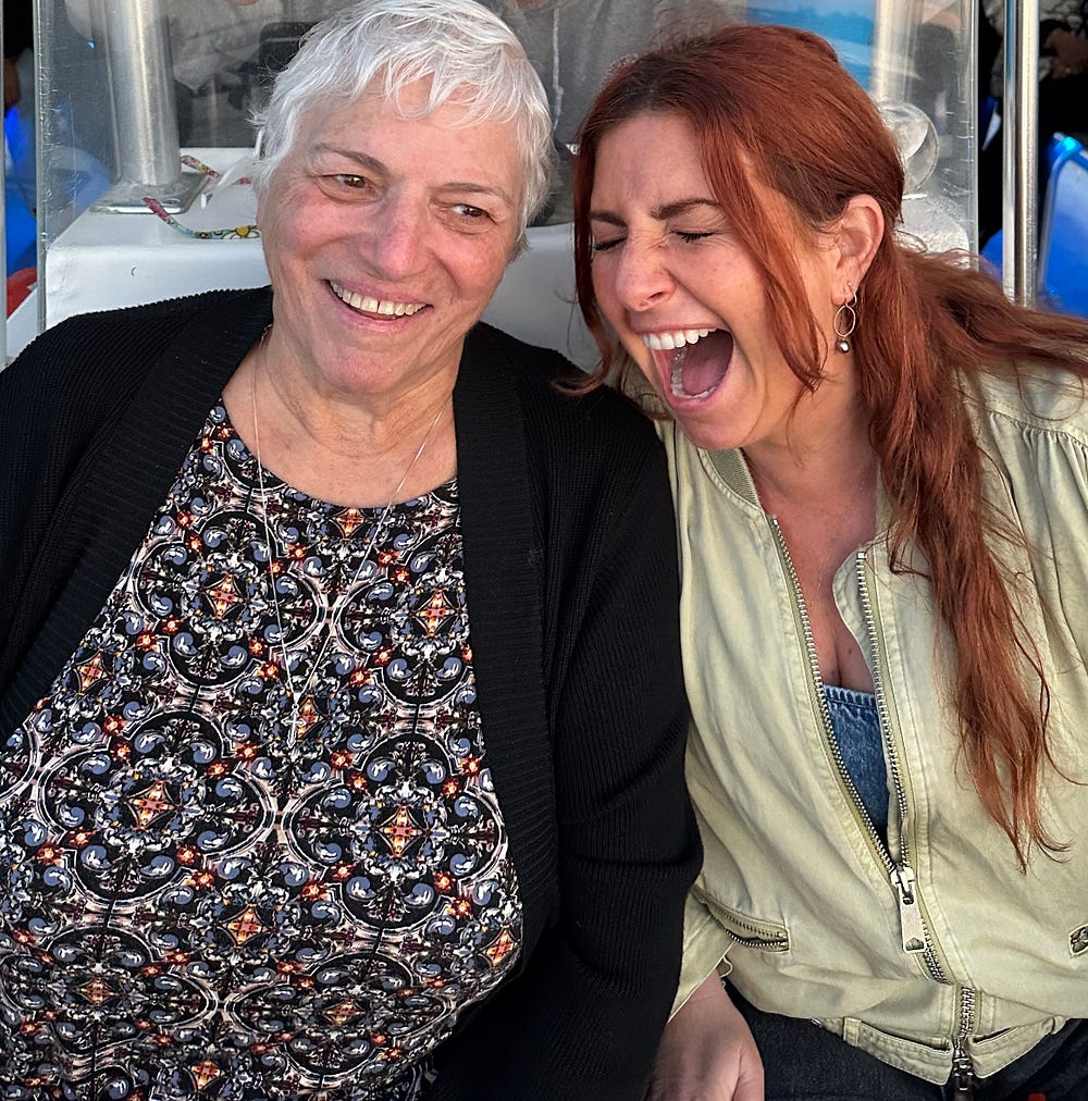 Christina laughing with her grandmother Berni