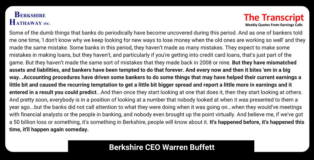 The Transcript on Substack: quot Warren Buffett on the recent banking