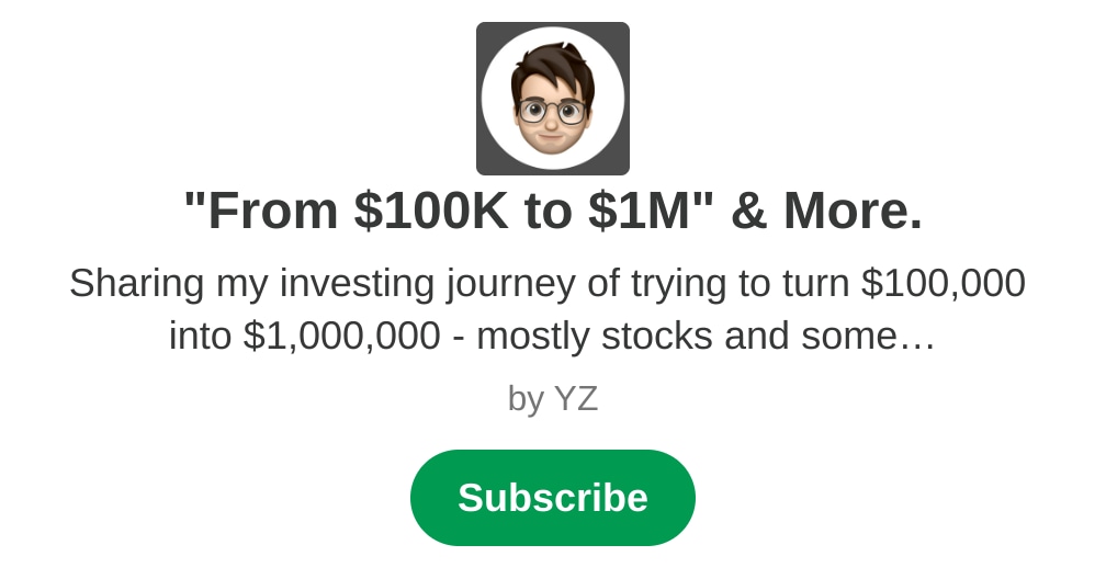 My Investing Journey "From $100K to $1M" & More.