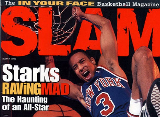 John Starks of the New York Knicks stands against the Sacramento