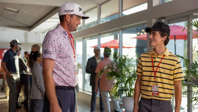 Keegan Bradley and Peter Dager star in “Stick,” premiering June 4, 2025 on Apple TV+.