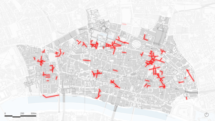 A map of new alleys in the city of london