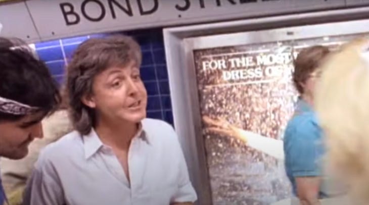 Paul McCartney at Bond Street station