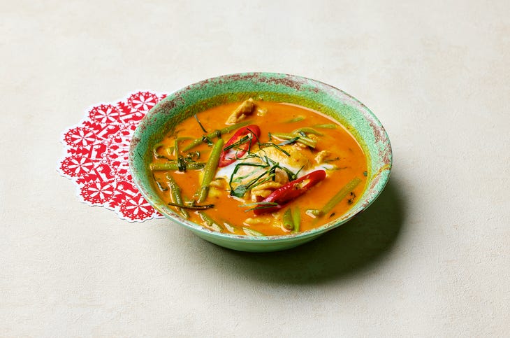 A bowl of red curry