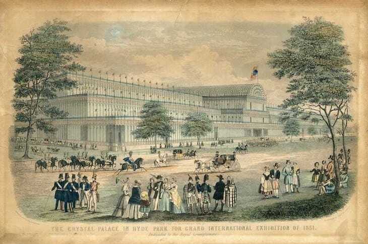 A postcard of the Crystal Palace in its heyday