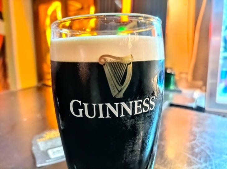 A pint of Guinness looking very drinkable