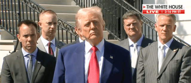 President Donald Trump addresses tariff changes at White House event with NASCAR champions on Wednesday, April 9, 2025.
