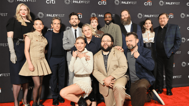 Gwendoline Christie, Sarah Bock, Ben Stiller, Adam Scott, Patricia Arquette, Britt Lower, Tramell Tillman, Ólafur Darri Ólafsson, Jen Tullock, Michael Chernus, Dichen Lachman, Zach Cherry and Dan Erickson at the PaleyFest LA screening and panel for Apple TV+’s “Severance” season two finale on Friday, March 21, 2025.