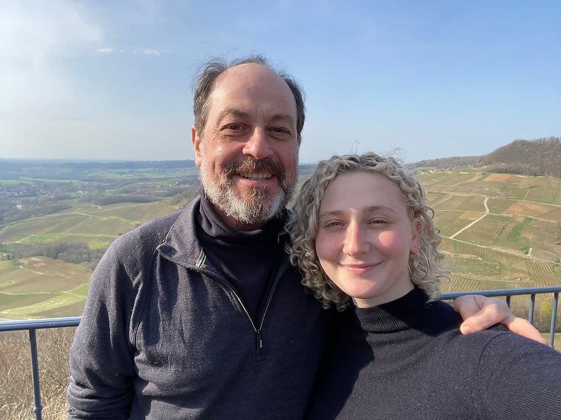 Victor Schwartz and his daughter Chloë Syrah Schwartz, who helps run VOS Selections. Schwartz and his New York City-based company have become the lead plaintiffs in a legal battle against Donald Trump and the tariffs his administration has slapped on imported goods throughout the world. (Courtesy of Victor Schwartz  - image credit)