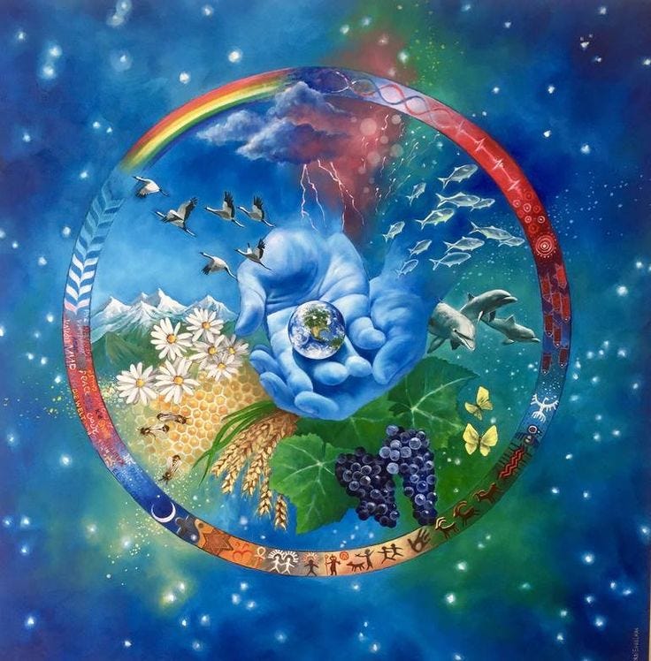 Human, Earth, Universe: Amen Painting by Andrei Engelman | Saatchi Art